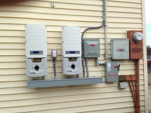 When coupled with a power optimizer, inverters can work  at fixed voltages and eliminate MPP tracking and DC/DC  conversion. Photo courtesy  of Eco Solar.
